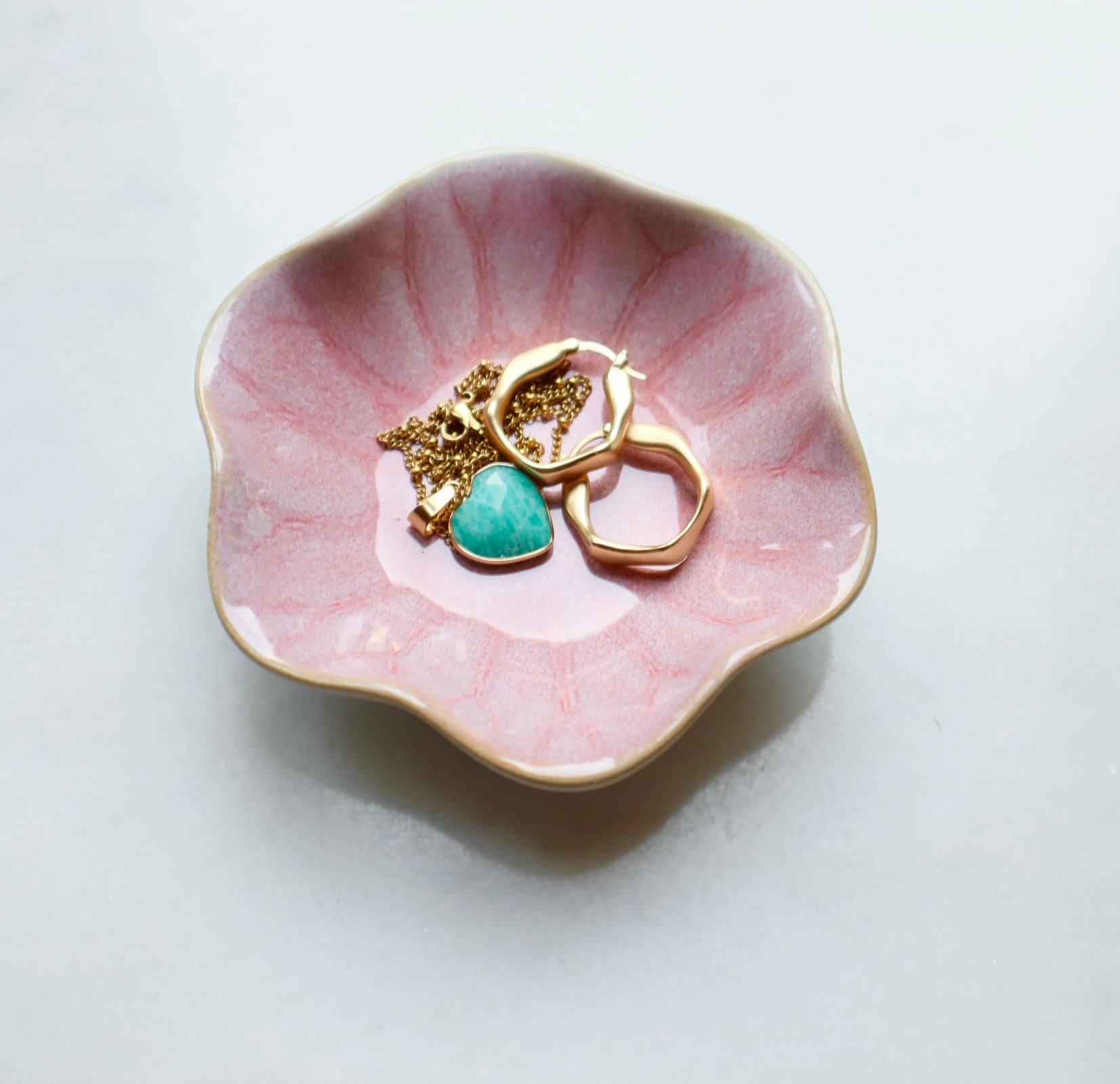 Pink Flower Jewellery Bowl