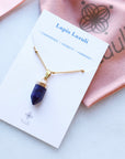 Halsketting met lapis lazuli punt voor waarheid en zelfvertrouwen