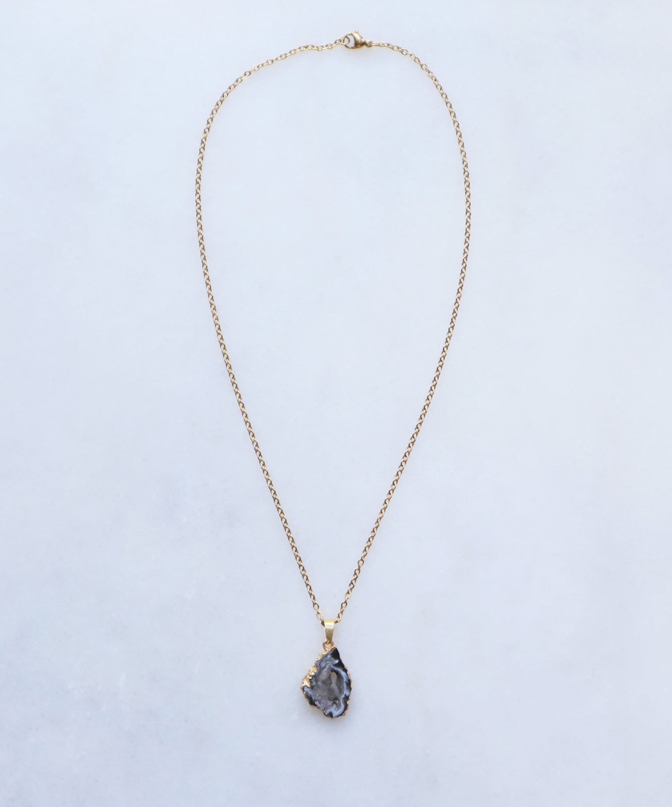 Agate Geode Necklace for Balance & Focus