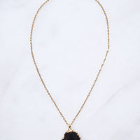 Black Druzy Agate Necklace