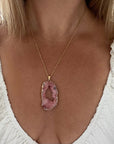 Limited Edition Coral Druzy Sprinkle Necklace