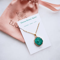 Green Druzy Agate Necklace