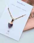 Amethyst Heart Necklace - Small