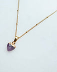 Amethyst Heart Necklace - Small