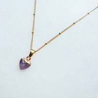 Amethyst Heart Necklace - Small