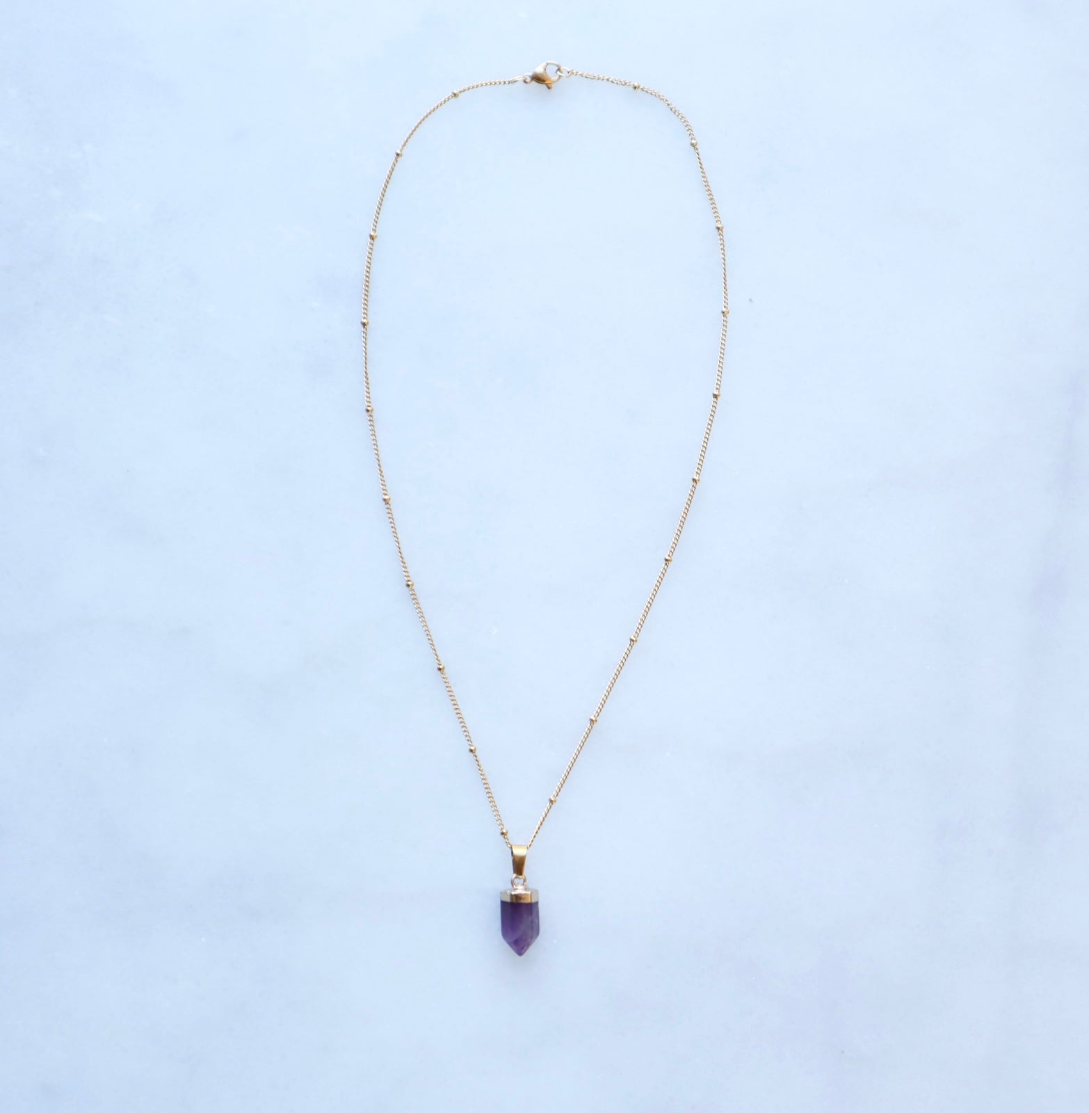 Amethistpunt ketting voor vrede en rust