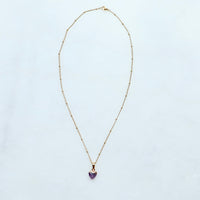 Amethyst Heart Necklace - Small