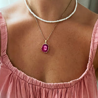 Pink Druzy Agate Necklace