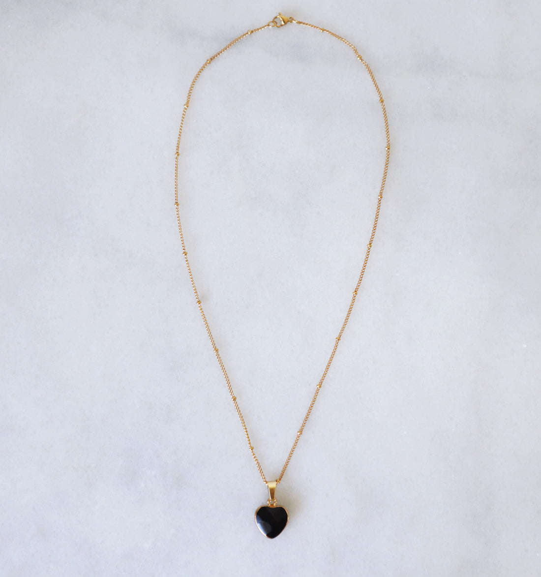Black Tourmaline Heart Necklace