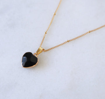 Black Tourmaline Heart Necklace
