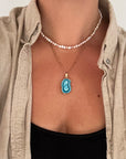 Turquoise Druzy Agate Necklace