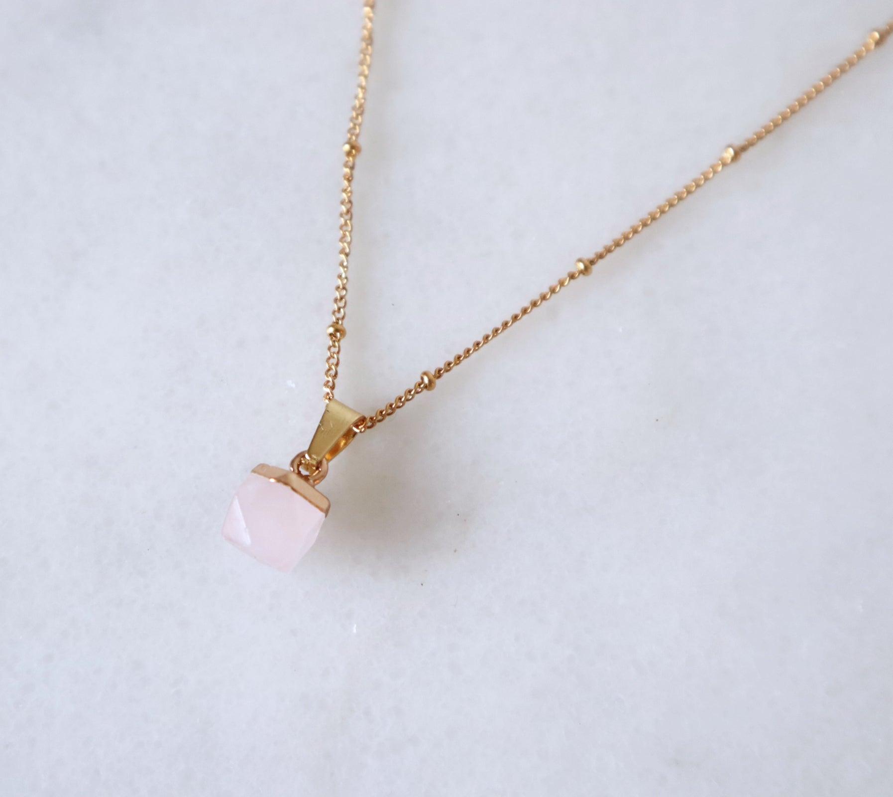 Rose Quartz Necklace - XS