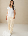 Unisex Meditation Terry Pants Creme