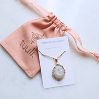 White Druzy Agate Necklace