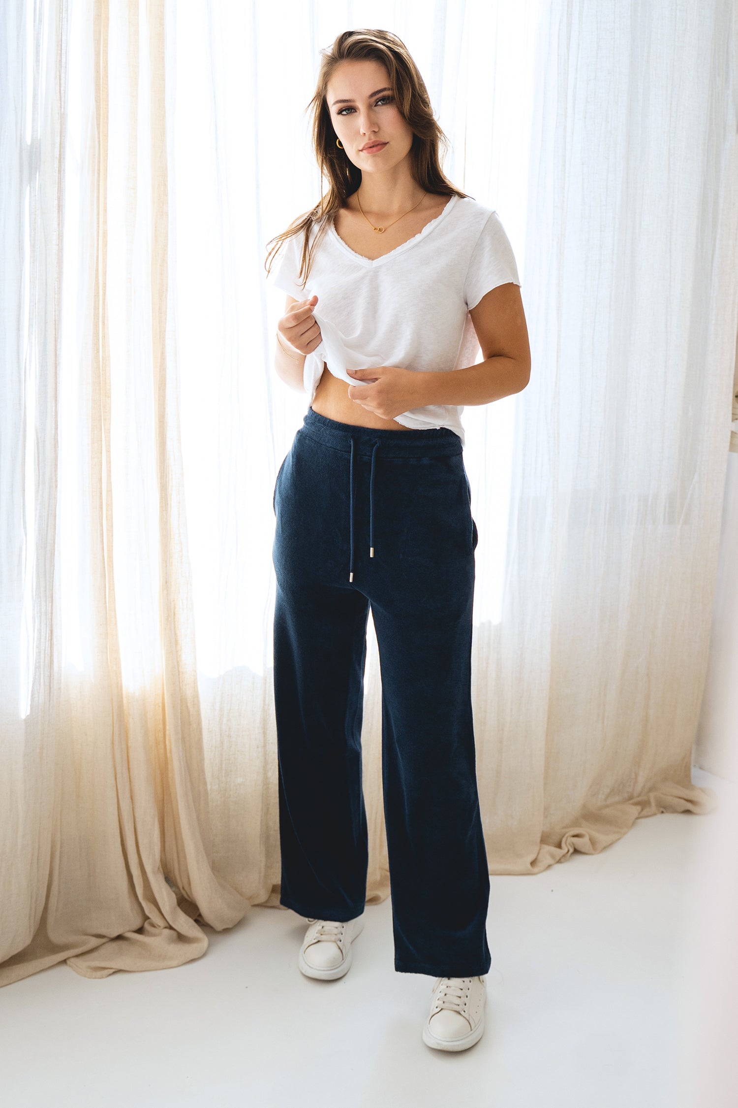 Unisex Meditation Terry Pants Navy