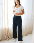 Unisex Meditation Terry Pants Navy