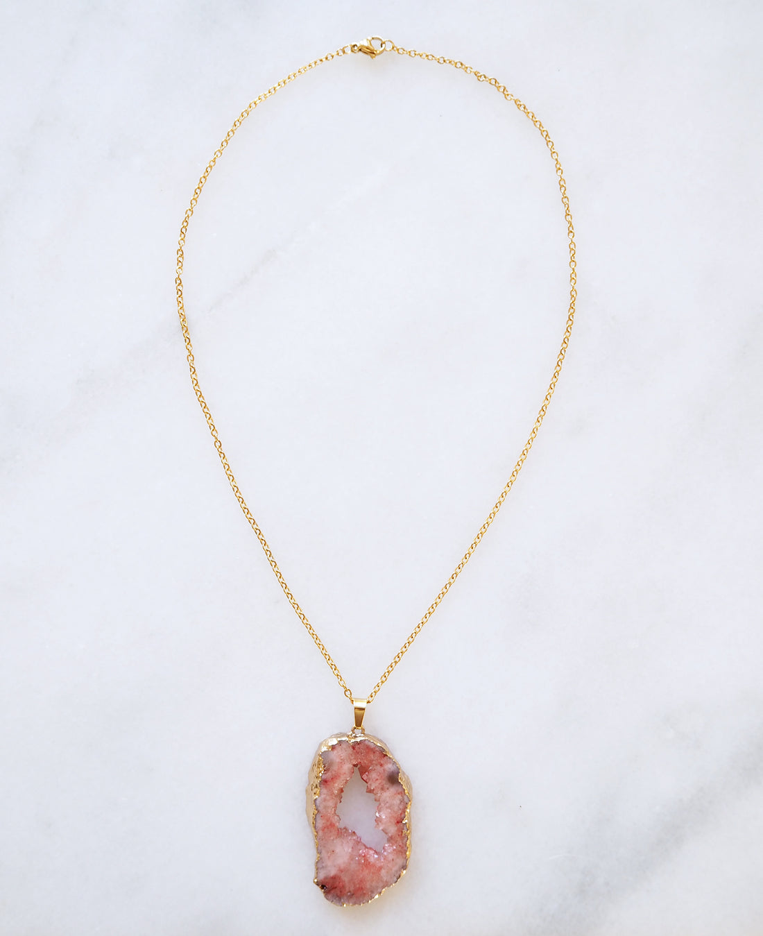 Limited Edition Coral Druzy Sprinkle Necklace