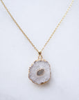 White Druzy Agate Necklace