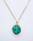 Green Druzy Agate Necklace