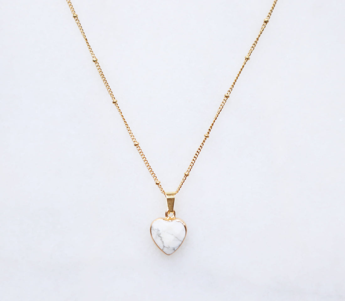Howlite Heart Necklace