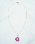 Pink Druzy Agate Necklace