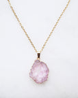 Limited Edition Pink Druzy Sprinkle Necklace - Small