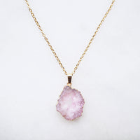 Limited Edition Pink Druzy Sprinkle Necklace - Small