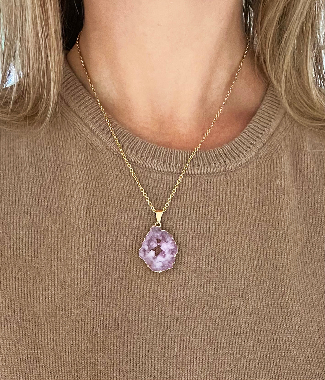 Limited Edition Pink Druzy Sprinkle Necklace - Small