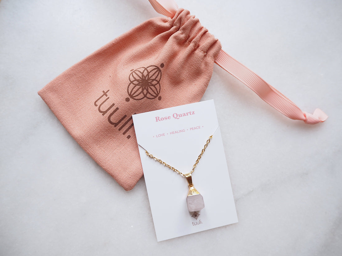Rose Quartz Healing Tassel Necklace with Light Pink Crystals and Gold – The  Sleepy Pegasus