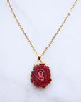 Strawberry Druzy Agate Necklace