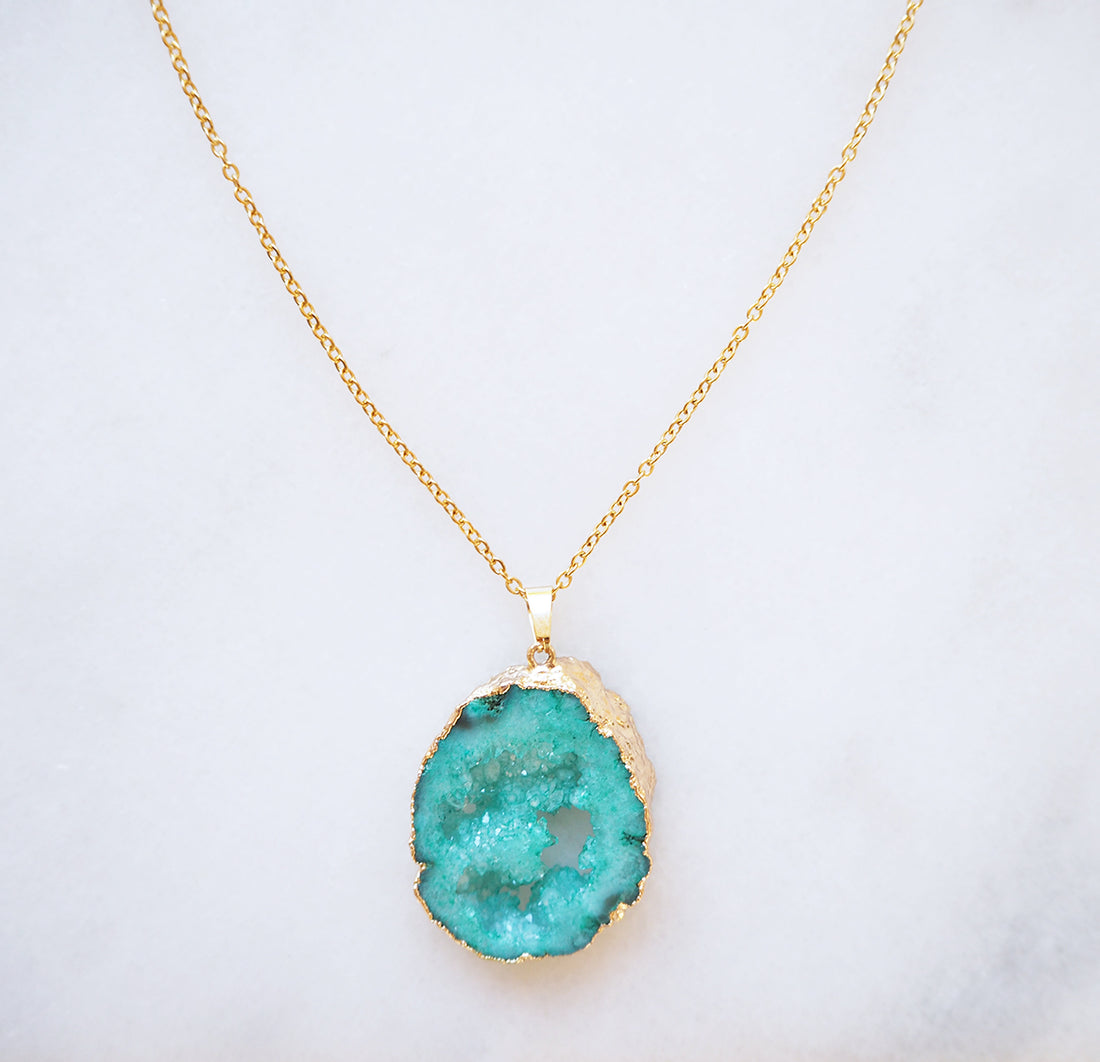 Limited Edition Turquoise Druzy Sprinkle Necklace