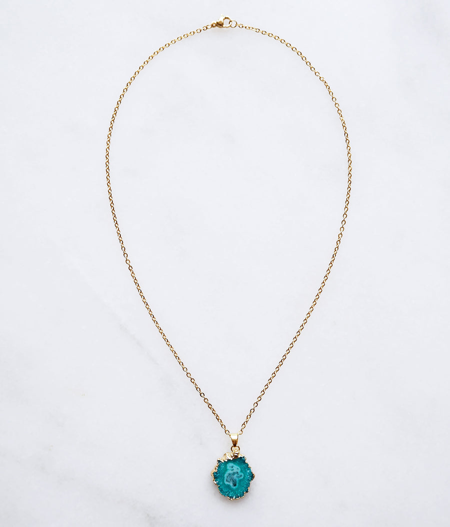 Turquoise Druzy Agate Necklace