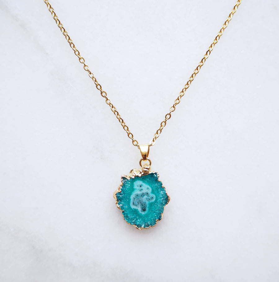Turquoise Druzy Agate Necklace