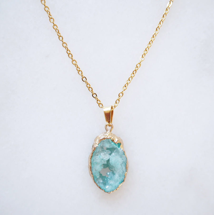 Limited Edition Turquoise Druzy Sprinkle Necklace - Small
